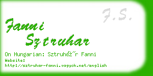 fanni sztruhar business card